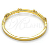 Aro Individual 07.252.0042.04 Oro Laminado, Diseño de Estrella, con Blanca Cristal, Pulido, Tono Dorado (04 MM Thickness, Size 4 (2.25 Diameter))