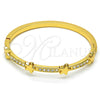 Aro Individual 07.252.0042.04 Oro Laminado, Diseño de Estrella, con Blanca Cristal, Pulido, Tono Dorado (04 MM Thickness, Size 4 (2.25 Diameter))