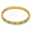 Aro Individual 07.252.0036.04 Oro Laminado, con Blanca Cristal, Pulido, Tono Dorado (06 MM Thickness, Size 4 (2.25 Diameter))