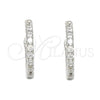 Argolla Huggie 02.291.0007.15 Plata Rodinada, con Zirconia Cubica Blanca, Pulido, Rodinado