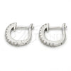 Argolla Huggie 02.291.0007.15 Plata Rodinada, con Zirconia Cubica Blanca, Pulido, Rodinado