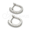 Argolla Huggie 02.291.0007.15 Plata Rodinada, con Zirconia Cubica Blanca, Pulido, Rodinado