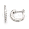 Argolla Huggie 02.291.0007.15 Plata Rodinada, con Zirconia Cubica Blanca, Pulido, Rodinado