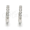 Argolla Huggie 02.291.0008.15 Plata Rodinada, con Zirconia Cubica Blanca, Pulido, Rodinado