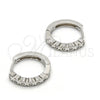 Argolla Huggie 02.291.0008.15 Plata Rodinada, con Zirconia Cubica Blanca, Pulido, Rodinado