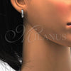 Argolla Huggie 02.291.0011.15 Plata Rodinada, con Zirconia Cubica Blanca, Pulido, Rodinado