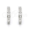 Argolla Huggie 02.291.0011.15 Plata Rodinada, con Zirconia Cubica Blanca, Pulido, Rodinado
