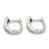Argolla Huggie 02.291.0011.15 Plata Rodinada, con Zirconia Cubica Blanca, Pulido, Rodinado