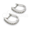 Argolla Huggie 02.291.0011.15 Plata Rodinada, con Zirconia Cubica Blanca, Pulido, Rodinado