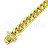 Pulsera Básica 03.278.0002.08 Acero Inoxidable, Diseño de Miami Cubana, Pulido, Tono Dorado (10 MM Thickness, 8 Inches Length)