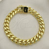 Pulsera Básica 03.278.0002.08 Acero Inoxidable, Diseño de Miami Cubana, Pulido, Tono Dorado (10 MM Thickness, 8 Inches Length)