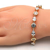 Pulsera Tennis 03.213.0052.08 Oro Laminado, Diseño de Gota, con Blanca Zirconia Cubica, Pulido, Tono Dorado (08 MM Thickness, 8 Inches Length)