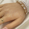 Pulsera Tennis 03.213.0052.08 Oro Laminado, Diseño de Gota, con Blanca Zirconia Cubica, Pulido, Tono Dorado (08 MM Thickness, 8 Inches Length)