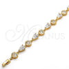 Pulsera Tennis 03.213.0052.08 Oro Laminado, Diseño de Gota, con Blanca Zirconia Cubica, Pulido, Tono Dorado (08 MM Thickness, 8 Inches Length)