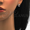Arete Dormilona 02.285.0005 Plata Rodinada, Diseño de Estrella, con Zirconia Cubica Blanca, Pulido, Rodinado