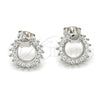 Arete Dormilona 02.285.0005 Plata Rodinada, Diseño de Estrella, con Zirconia Cubica Blanca, Pulido, Rodinado