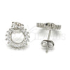 Arete Dormilona 02.285.0005 Plata Rodinada, Diseño de Estrella, con Zirconia Cubica Blanca, Pulido, Rodinado