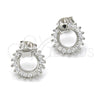 Arete Dormilona 02.285.0005 Plata Rodinada, Diseño de Estrella, con Zirconia Cubica Blanca, Pulido, Rodinado