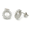 Arete Dormilona 02.285.0005 Plata Rodinada, Diseño de Estrella, con Zirconia Cubica Blanca, Pulido, Rodinado