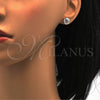 Arete Dormilona 02.285.0006 Plata Rodinada, con Micro Pave Blanca, Pulido, Rodinado