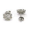 Arete Dormilona 02.285.0006 Plata Rodinada, con Micro Pave Blanca, Pulido, Rodinado