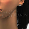 Arete Dormilona 02.285.0007 Plata Rodinada, con Zirconia Cubica Blanca, Pulido, Rodinado