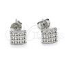 Arete Dormilona 02.285.0007 Plata Rodinada, con Zirconia Cubica Blanca, Pulido, Rodinado