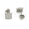 Arete Dormilona 02.285.0007 Plata Rodinada, con Zirconia Cubica Blanca, Pulido, Rodinado