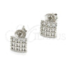 Arete Dormilona 02.285.0007 Plata Rodinada, con Zirconia Cubica Blanca, Pulido, Rodinado