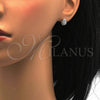 Arete Dormilona 02.285.0008 Plata Rodinada, Diseño de Gota, con Zirconia Cubica Blanca, Pulido, Rodinado