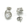 Arete Dormilona 02.285.0008 Plata Rodinada, Diseño de Gota, con Zirconia Cubica Blanca, Pulido, Rodinado