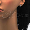 Arete Dormilona 02.285.0009 Plata Rodinada, con Zirconia Cubica Blanca, Pulido, Rodinado