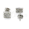 Arete Dormilona 02.285.0009 Plata Rodinada, con Zirconia Cubica Blanca, Pulido, Rodinado
