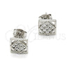 Arete Dormilona 02.285.0009 Plata Rodinada, con Zirconia Cubica Blanca, Pulido, Rodinado