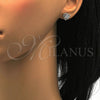 Arete Dormilona 02.285.0011 Plata Rodinada, con Zirconia Cubica Blanca y Cristal Blanca, Pulido, Rodinado