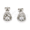 Arete Dormilona 02.285.0011 Plata Rodinada, con Zirconia Cubica Blanca y Cristal Blanca, Pulido, Rodinado