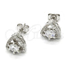 Arete Dormilona 02.285.0011 Plata Rodinada, con Zirconia Cubica Blanca y Cristal Blanca, Pulido, Rodinado