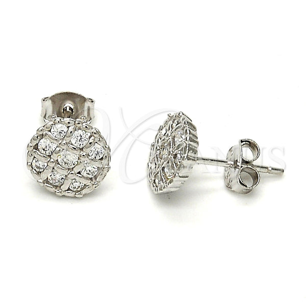 Arete Dormilona 02.285.0012 Plata Rodinada, con Zirconia Cubica Blanca, Pulido, Rodinado