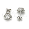 Arete Dormilona 02.285.0013 Plata Rodinada, con Zirconia Cubica Blanca, Pulido, Rodinado