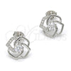 Arete Dormilona 02.285.0014 Plata Rodinada, con Zirconia Cubica Blanca y Micro Pave Blanca, Pulido, Rodinado