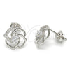 Arete Dormilona 02.285.0014 Plata Rodinada, con Zirconia Cubica Blanca y Micro Pave Blanca, Pulido, Rodinado