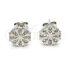 Arete Dormilona 02.285.0015 Plata Rodinada, con Micro Pave Blanca, Pulido, Rodinado