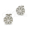 Arete Dormilona 02.285.0015 Plata Rodinada, con Micro Pave Blanca, Pulido, Rodinado