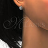 Arete Dormilona 02.285.0016 Plata Rodinada, Diseño de Ãrbol, con Zirconia Cubica Blanca, Pulido, Rodinado