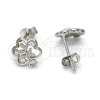 Arete Dormilona 02.285.0016 Plata Rodinada, Diseño de Ãrbol, con Zirconia Cubica Blanca, Pulido, Rodinado