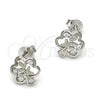 Arete Dormilona 02.285.0016 Plata Rodinada, Diseño de Ãrbol, con Zirconia Cubica Blanca, Pulido, Rodinado