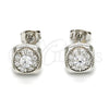 Arete Dormilona 02.285.0020 Plata Rodinada, con Zirconia Cubica Blanca, Pulido, Rodinado
