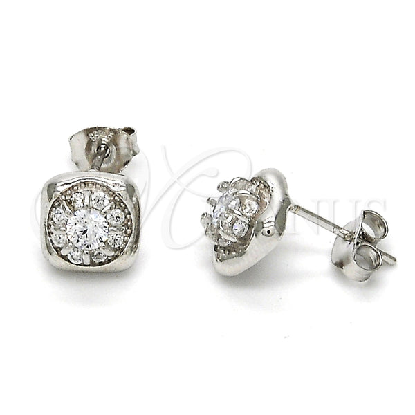 Arete Dormilona 02.285.0020 Plata Rodinada, con Zirconia Cubica Blanca, Pulido, Rodinado