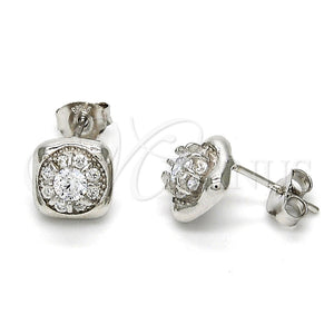 Arete Dormilona 02.285.0020 Plata Rodinada, con Zirconia Cubica Blanca, Pulido, Rodinado