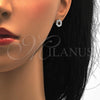 Arete Dormilona 02.285.0021 Plata Rodinada, con Zirconia Cubica Blanca, Pulido, Rodinado